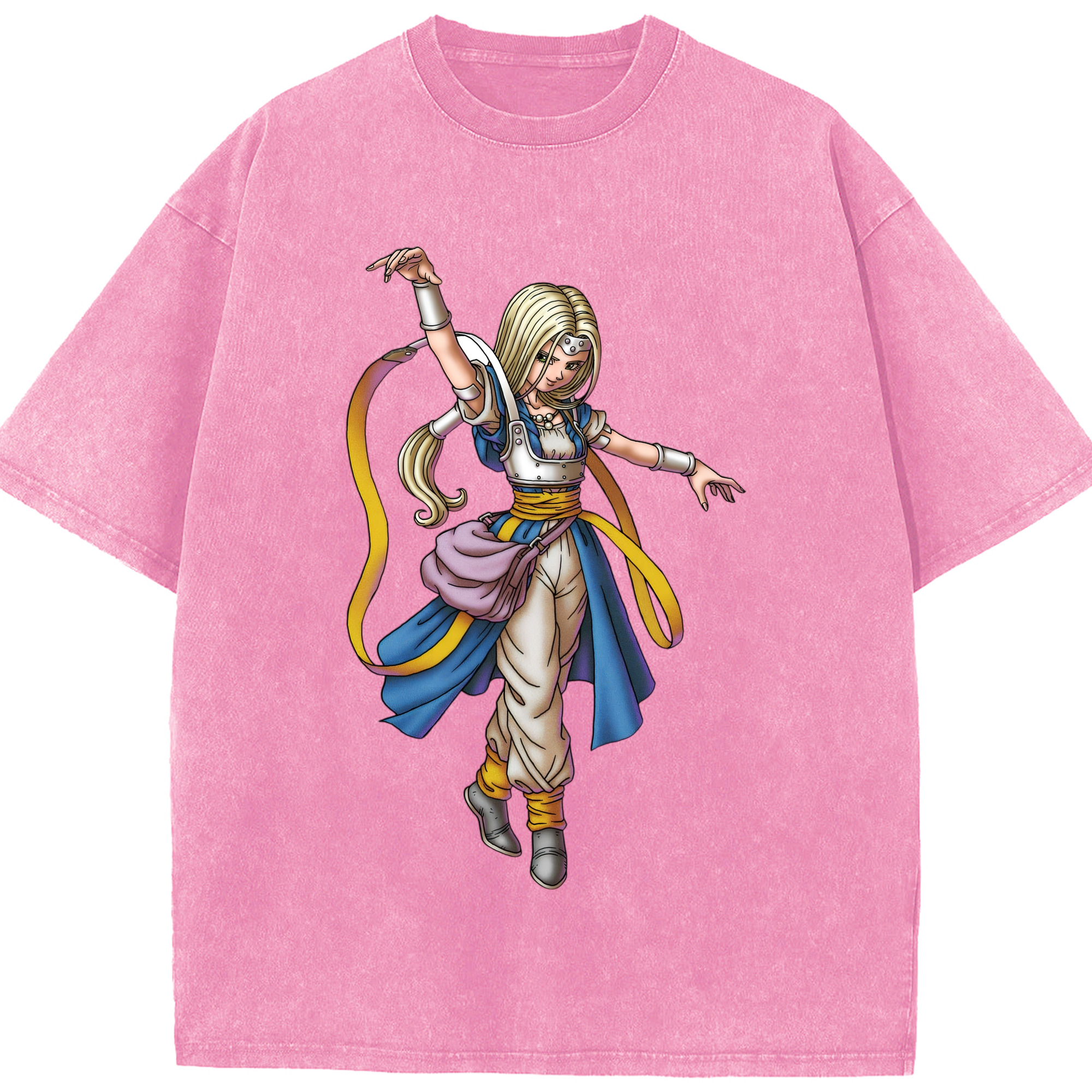 （画像用） ドラゴンクエスト Doragon Kuesuto Dragon Quest 綿100% ヴィンテージ風 半袖Tシャツ（フロントプリント）